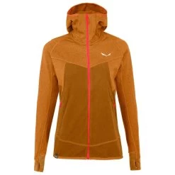Polaire Salewa Puez Hybrid Polarlite W Full-Zip Hoody Golden Brown Melange