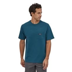 Tee-shirt Patagonia P-6 Label Pocket Responsibili-Tee Abalone Blue