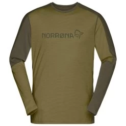 Sous-vêtement Technique Norrona Falketind Equaliser Merino Round Neck M's Olive Drab Olive Night