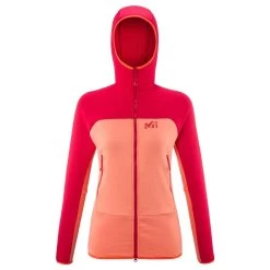 Polaire Millet Fusion Grid Hoodie W Coral Chrome/Tango
